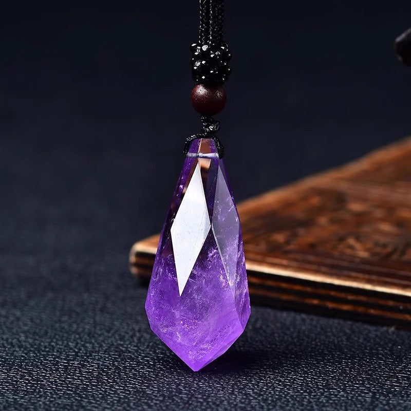 Colgante con piedras naturales: Amatista, Fluorita, Obsidiana, Lapislázuli y más
